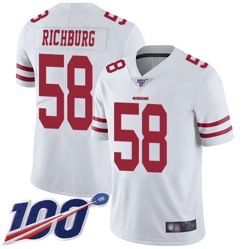 San Francisco 49ers Limited White Men Weston Richburg Road NFL Jersey 58 100th Season Vapor Untouchable